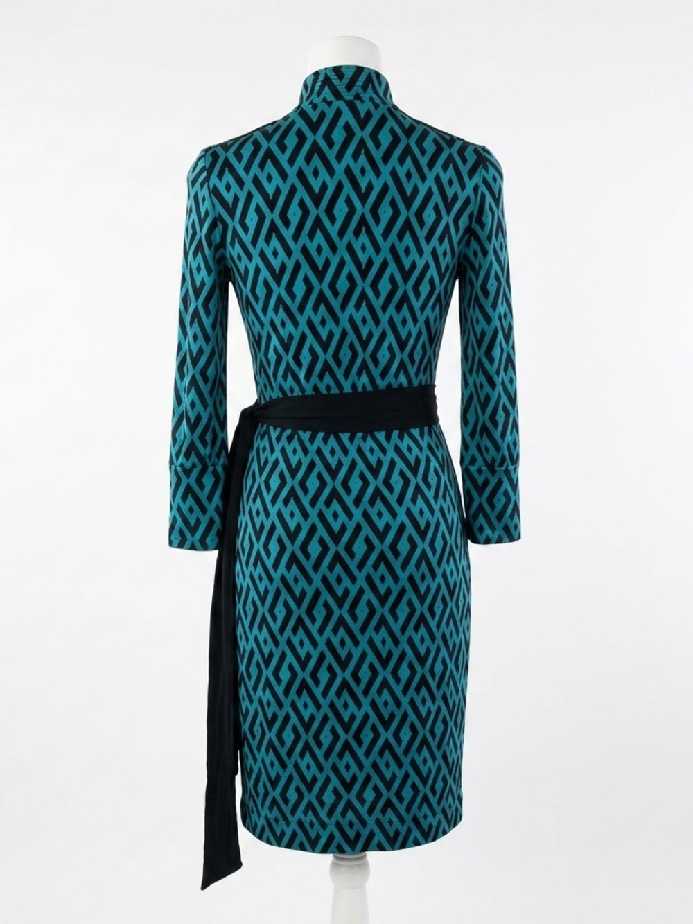 Archive Diane von Furstenberg DVF Tessa Silk Wrap Dress Y2K Geometric Link 4 - Picture 2 of 10
